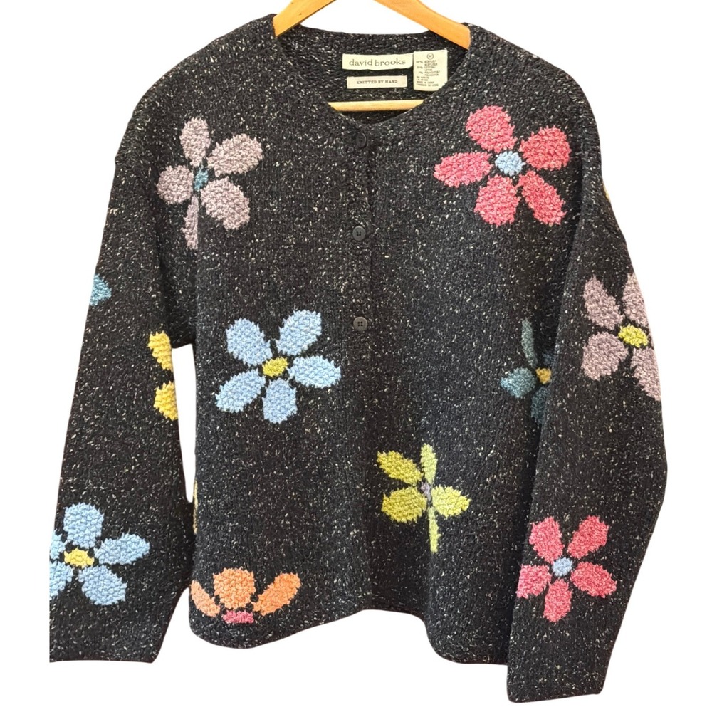 Vintage90's David Brooks Floral Cardigan Cottagecore Grandma Core Boho Pastel